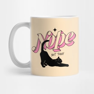 Monday Nope Black Cat in beige Mug